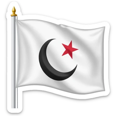 White flag with shahada sticker