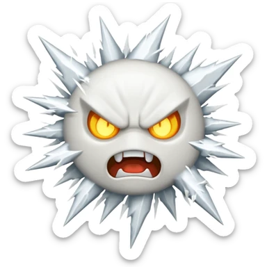 White Thunder - Very Angry - Completely White/Shades of White - Big - White Lightning - Not an animal sticker
