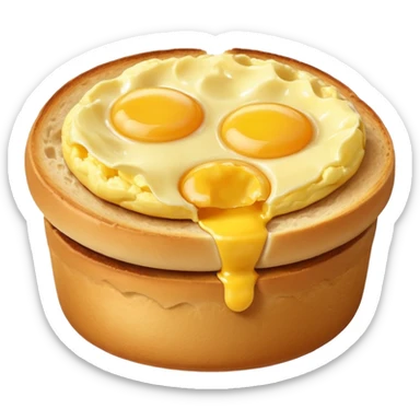 English Muffin with scrambled eggs in the middle sticker