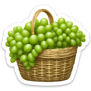 Basket of green grapes sticker