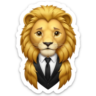 lion black tie sticker