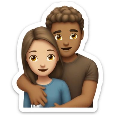 Brother and siste that hug because they like each other sticker