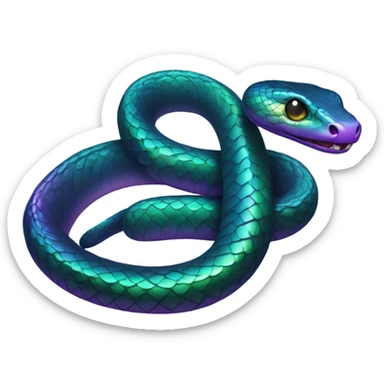 Dark iridescent emoji one snake  sticker