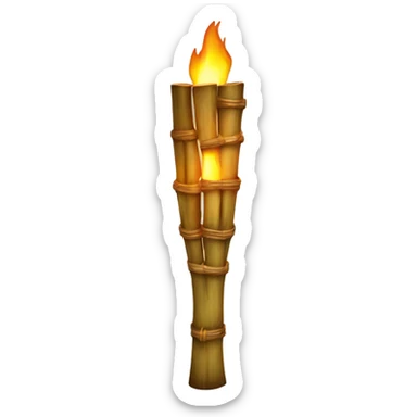 A bamboo tiki torch sticker