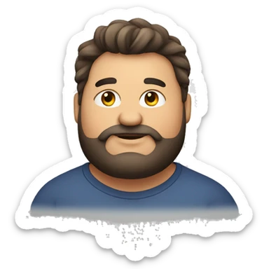 Chubby guy hair. Medium skin with medium beard sticker