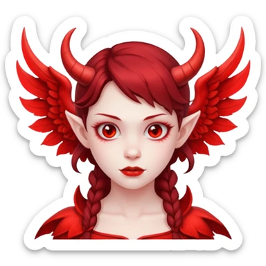 Demon girl with red wings sticker