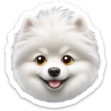 white pomeranian sticker