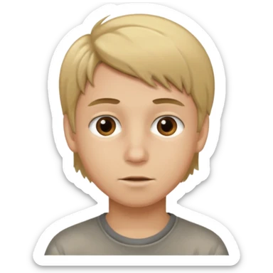 dirty blond haired boy witth brown eyes sticker