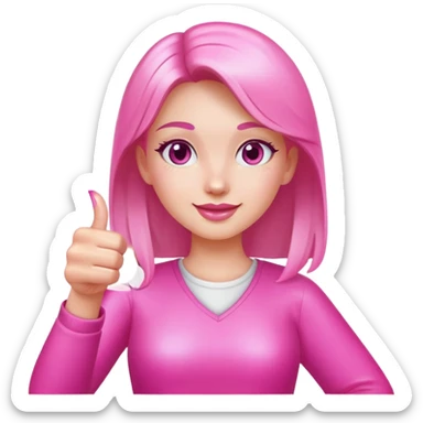 Thumbs up girly nails sticker