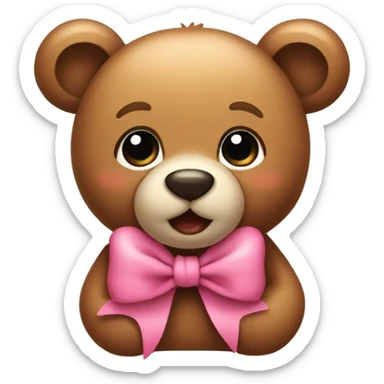 cute bear with a bow sticker