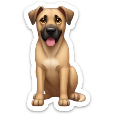 Mixture between a kangal dog and a malinois dog With folded ears sticker