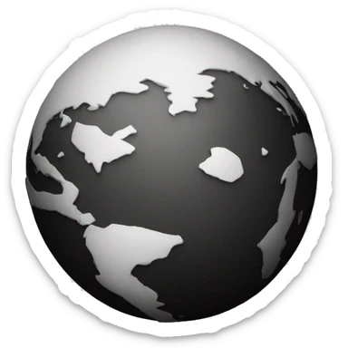 planeta terra em preto e branco sticker