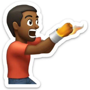 A fuecoco punching a tree on fire sticker