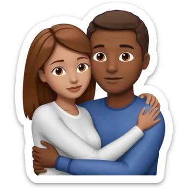 intimate moment between lovers black man white woman brown hair  sticker