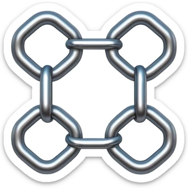 Apple iOS emoji style glowing chain link, glossy 3D, soft lighting, clean gradient background, ultra realistic sticker