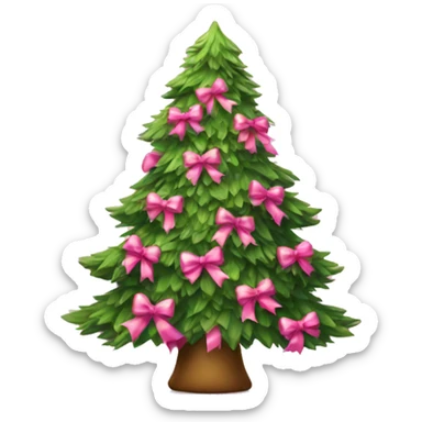 christmas tree with pink bows christmas mood sticker