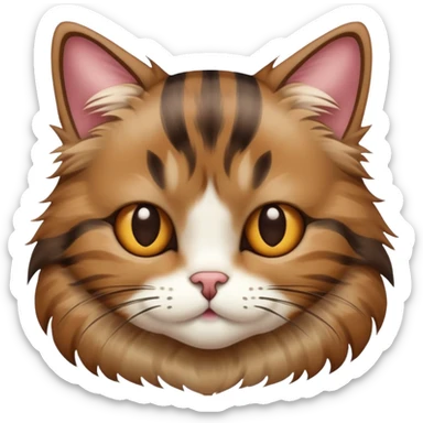 brown mixed stripe cat sticker