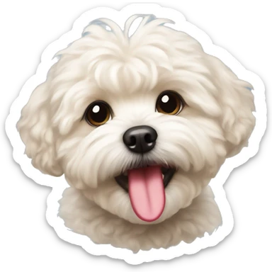 Maltipoo sticking tongue out  sticker