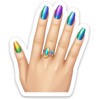 nail art rainbow sticker