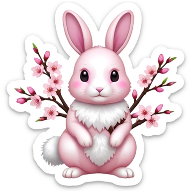 cherry blossom rabbit body sticker