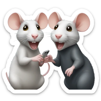 two rats are FaceTime chatting with each other sticker