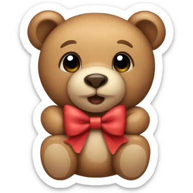Teddy bear with bow sticker