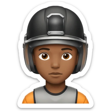 skateboarder black boy mugshot with helmet sticker