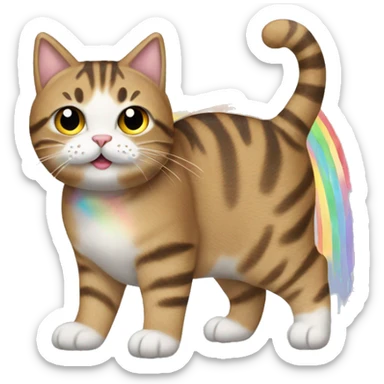 Tabby cat with poptart body pooping rainbows sticker