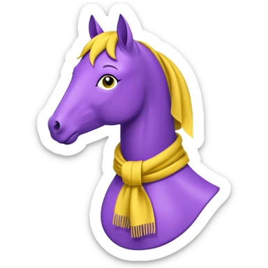 Purple horse wearing yellow scarf
 sticker