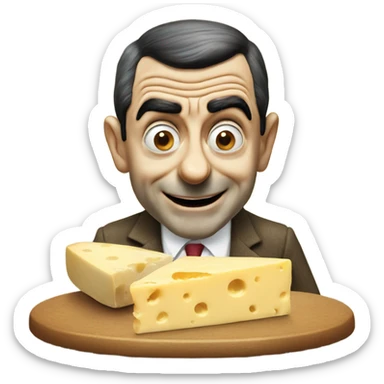 Mr bean eating cheese sticker