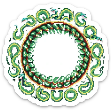 circle of snakes, multiple snakes arranged in a circular pattern sticker
