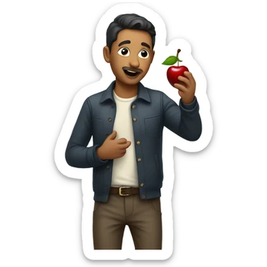 man licking cherries sticker