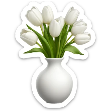 White tulips vase sticker