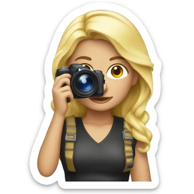 blonde photographer sticker