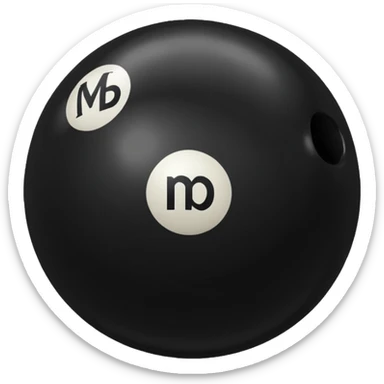 Black pull Ball with MB written on it. Nothing else no holes or anything. sticker