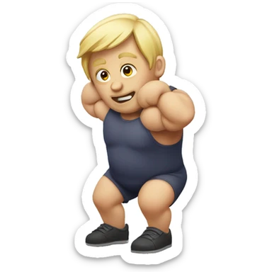 Emoji saying can you lift over 100kg sticker