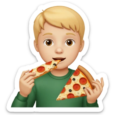 Child with pizza  sticker