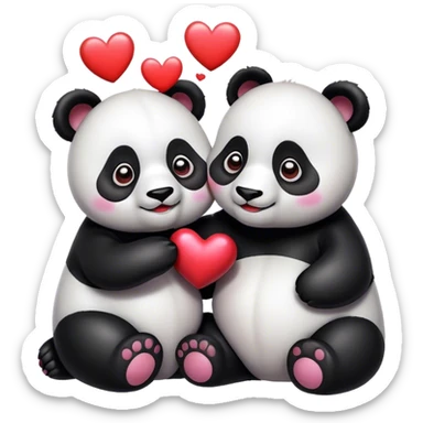 Panda in love  sticker