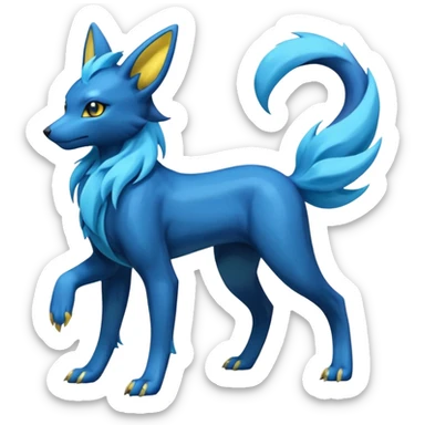 Manectric-Electrike-Suicune-Umbreon-Draco-Fakémon-hybrid-creature (full body), 4 legs sticker