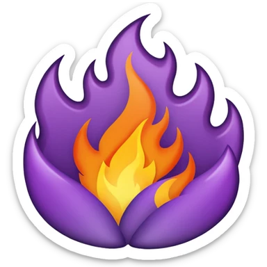 plain purple no orange color fire sticker