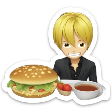 Sanji cuit un repas sticker