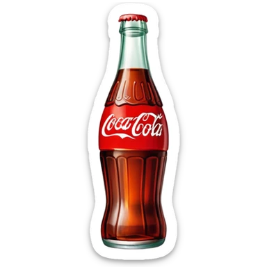 retro Coca Cola bottle with vintage logo sticker