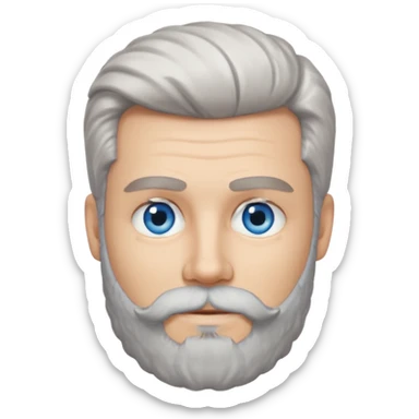 white man salt and pepper hair beard sticker
