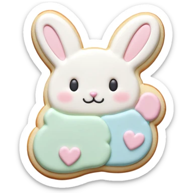 Bunny Easter pastel colored cookies sticker