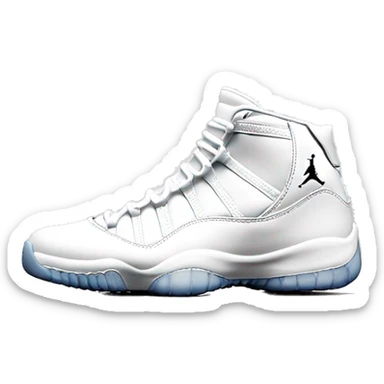 Emoji of Jordan xi shoes all white color sticker