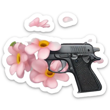 Pistole die Blumen schießt sticker