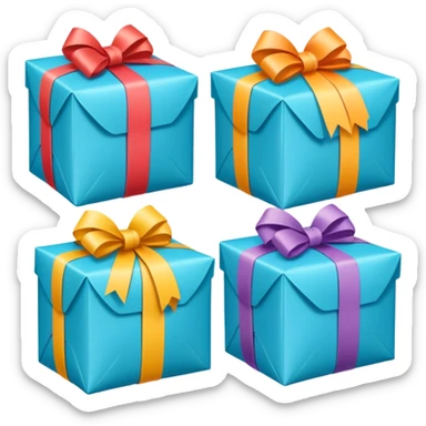 Three identical wrapped clothing packages in a row sticker