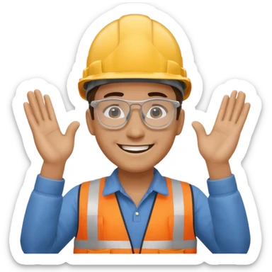 clap hand with men head in between slap hard sticker