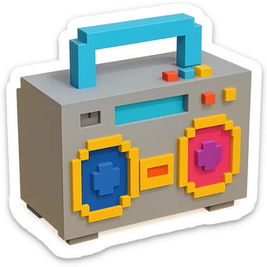 gray boombox sticker
