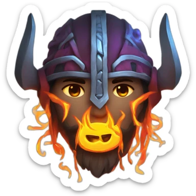 Vikings, runes, fire magic neon sticker